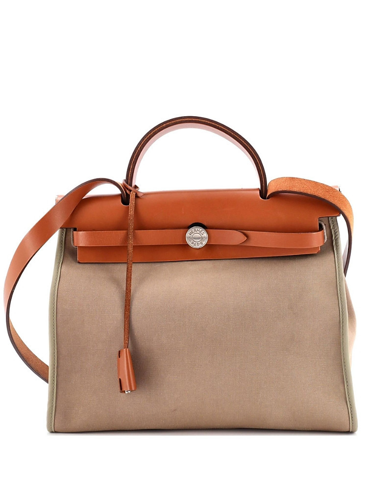 Pre-Owned Hermes 31 Herbag Zip Leather and Toile | Bloomingdale's (US)