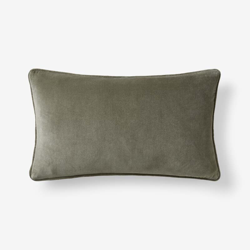 Velvet Decorative Lumbar Pillow Cover - Sage Green, 12 in. x 21 in. | The Company Store