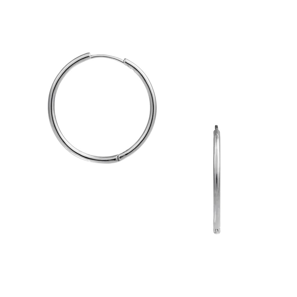 Large Micro Hoop Earrings - Silver | Orelia