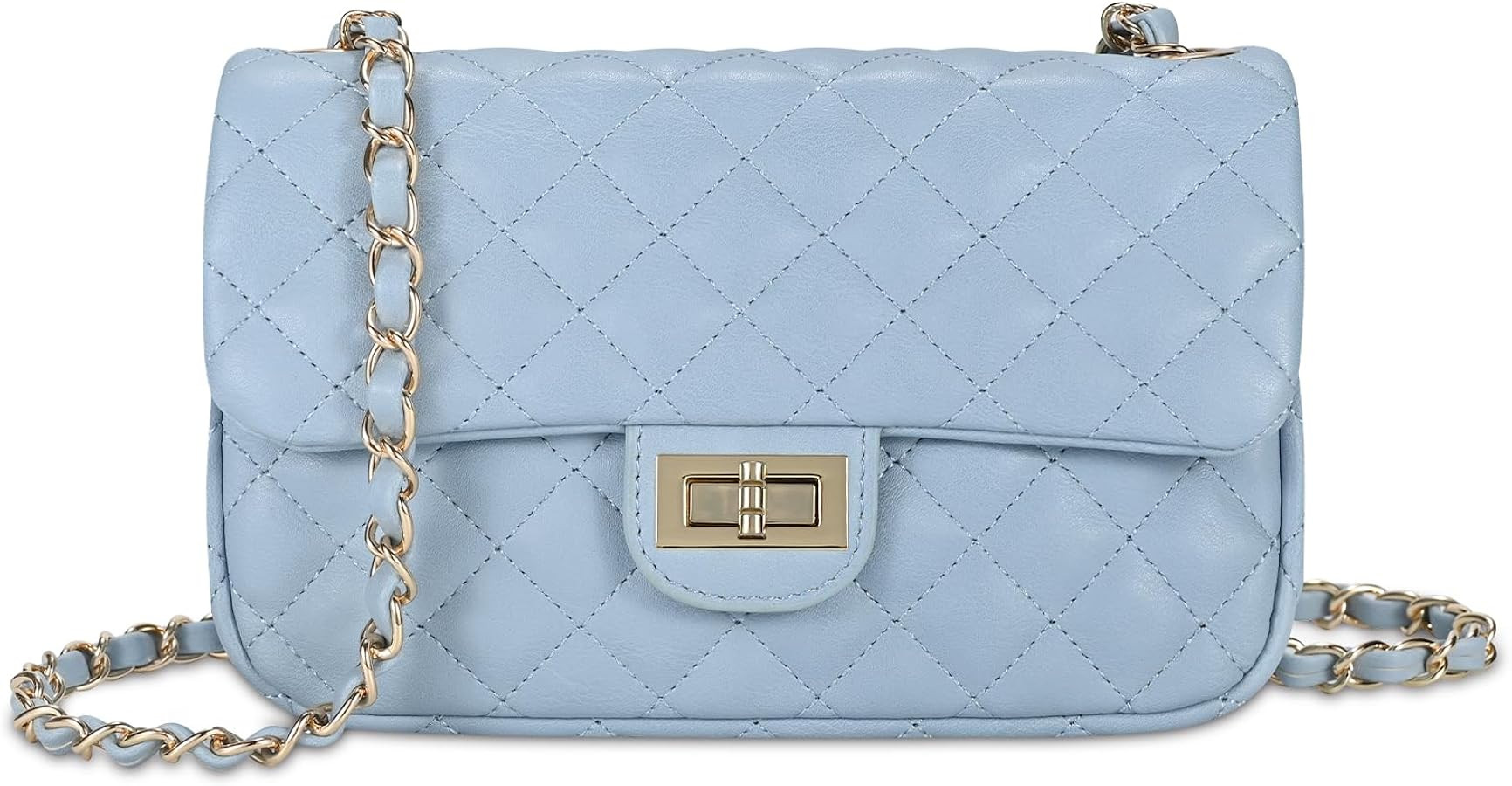 Quilted Crossbody Bags for Women, Small Soft Shoulder Handbags, Ladies Mini Vegan Leather Clutch ... | Amazon (US)