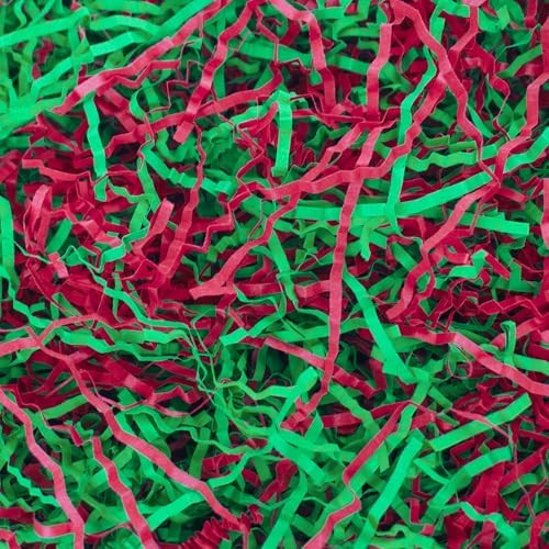 TORONTOKYO 2 LB Christmas Crinkle Cut Paper Shred Filler Gift Wrapping & Basket Filler Red Green ... | Amazon (US)