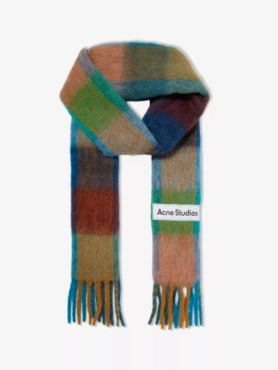 Vally checked wool-blend scarf | Selfridges