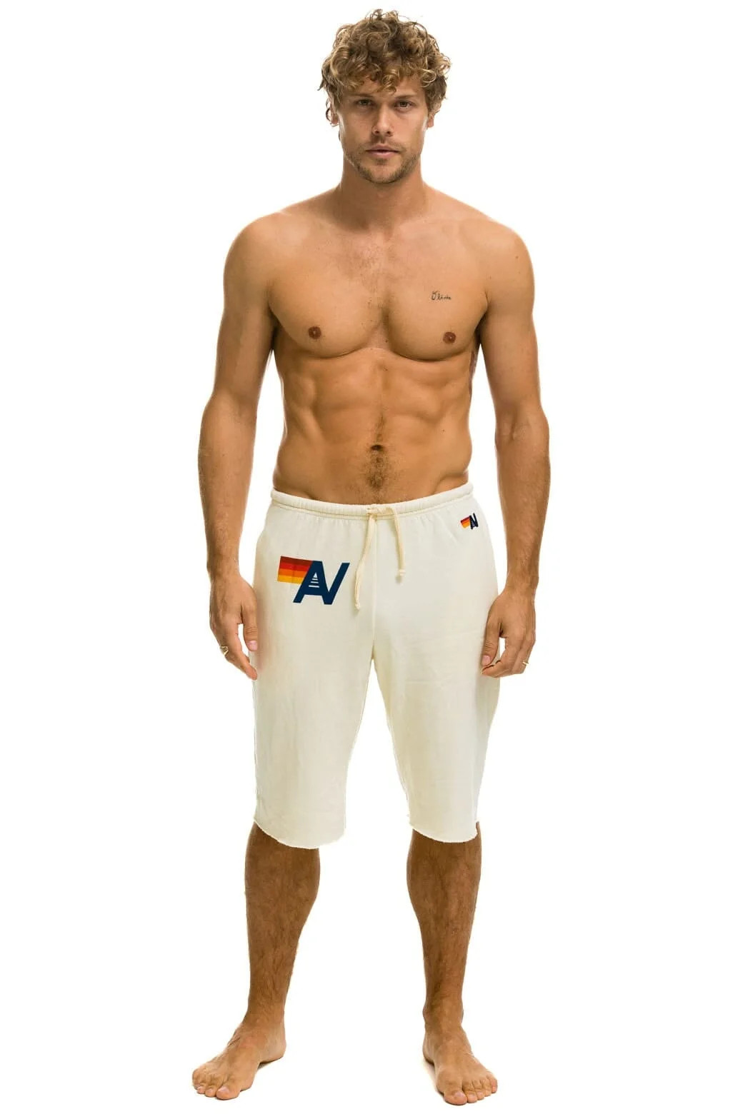 LOGO SWEATSHORTS - VINTAGE WHITE | Aviator Nation