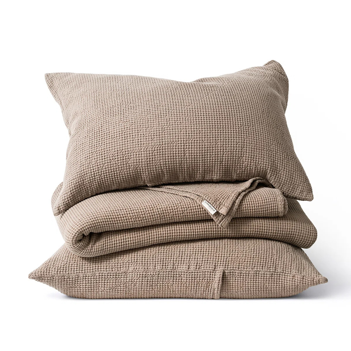 Evergrace 100% Cotton Waffle Weave Coverlet Set With Matching Shams, Lightweight Breathable All-S... | Wayfair North America