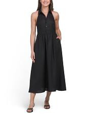 Linen Sleeveless Halter Maxi Dress | TJ Maxx