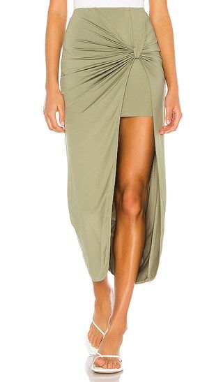 Marie Midi Skirt in Olive | Revolve Clothing (Global)