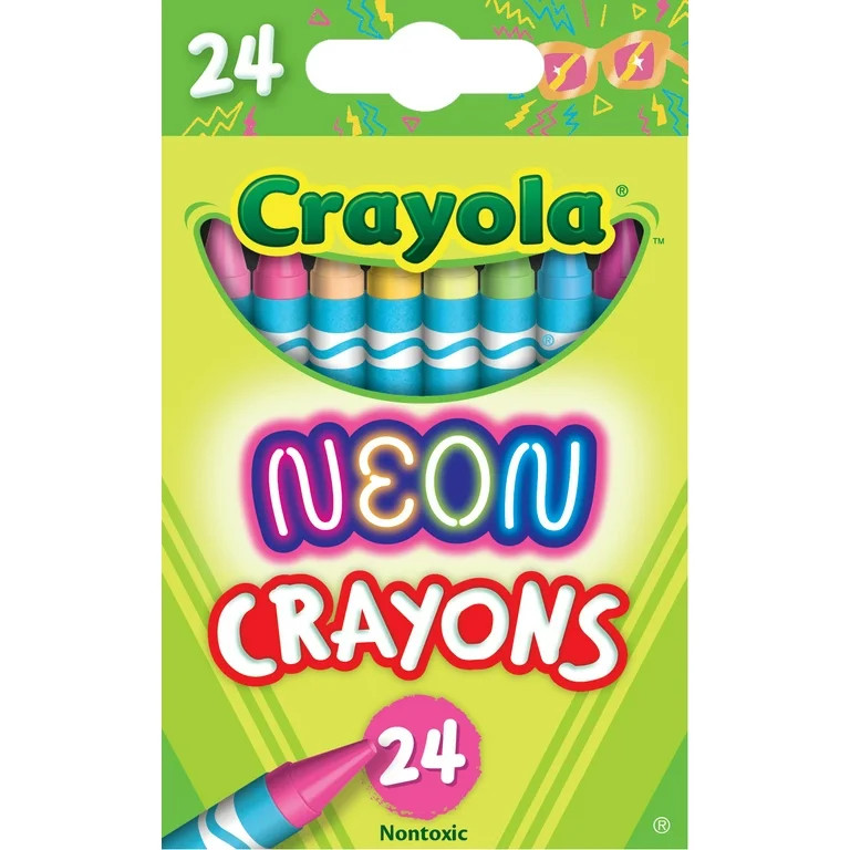Crayola Neon Crayons, 24 Ct, Teacher & School Supplies, Easter Basket Stuffers, Beginner Child | Walmart (US)