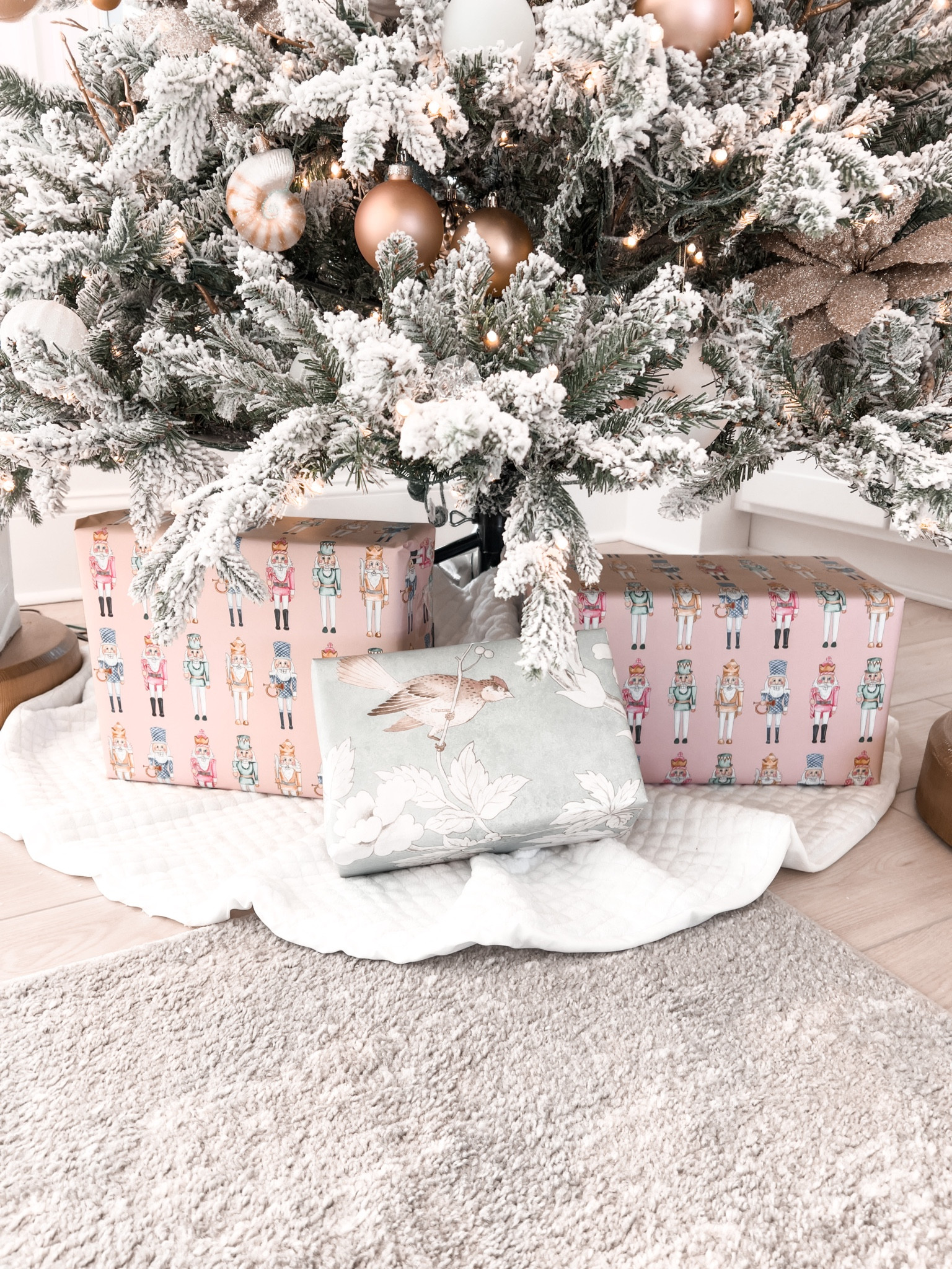 Used some leftover chinoiserie wallpaper to wrap gifts! 
Pink nutcracker paper is even more beautiful in person


#LTKHoliday #LTKhome #LTKSeasonal