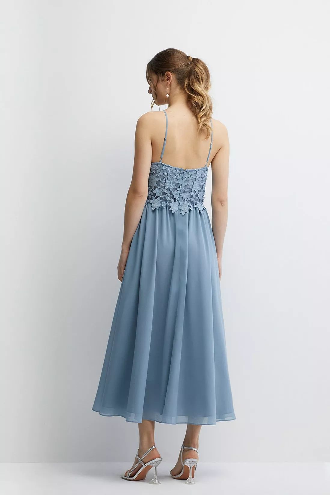 Guipure Lace 2 In 1 Cami Bridesmaids Midi Dress | Debenhams UK