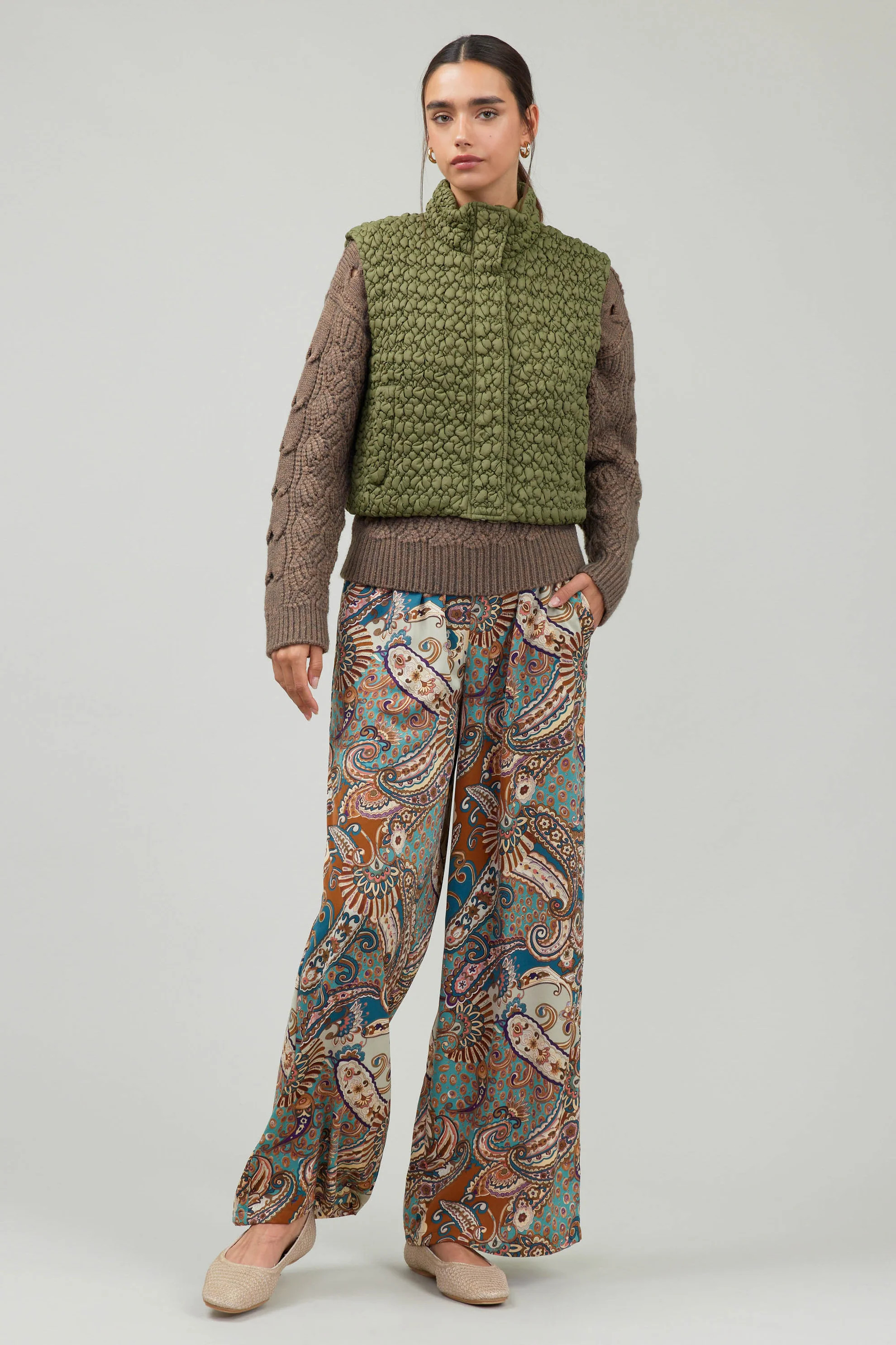 Quilted Cropped Vest | Current Air