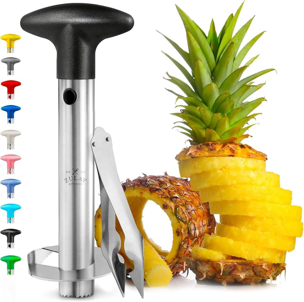 Zulay Kitchen Stainless Steel Pineapple Corer & Slicer – Heavy-Duty Pineapple Cutter with Reinf... | Amazon (US)