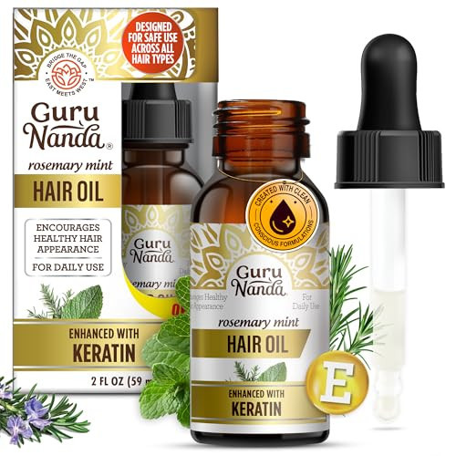 GuruNanda Rosemary Mint for Hair Growth with Keratin & Vitamin E Oil - Encourages Scalp, Shine & Hair Strengthening- 100% Natural, Cruelty-Free, 2oz | Amazon (US)