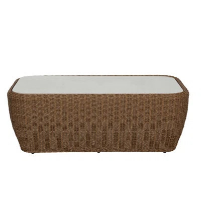 Amber Wicker and Stone Coffee Table | Wayfair North America