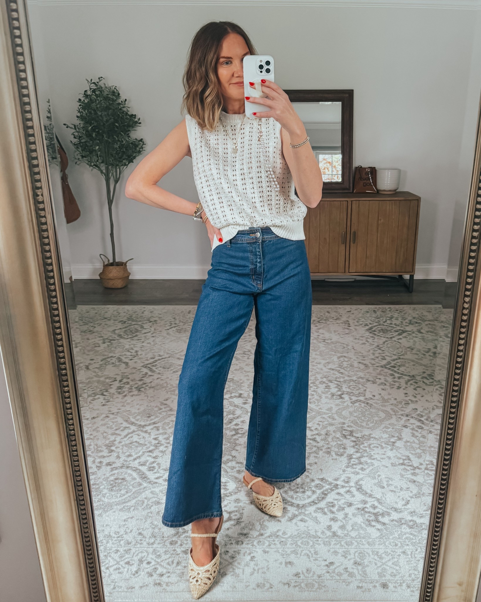 Wide leg jeans on sale for $16! 

#LTKWorkwear #LTKOver40 #LTKSaleAlert