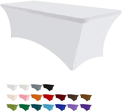 Eurmax 8Ft Rectangular Fitted Spandex Tablecloths Wedding Party Patio Table Covers Event Stretcha... | Amazon (US)