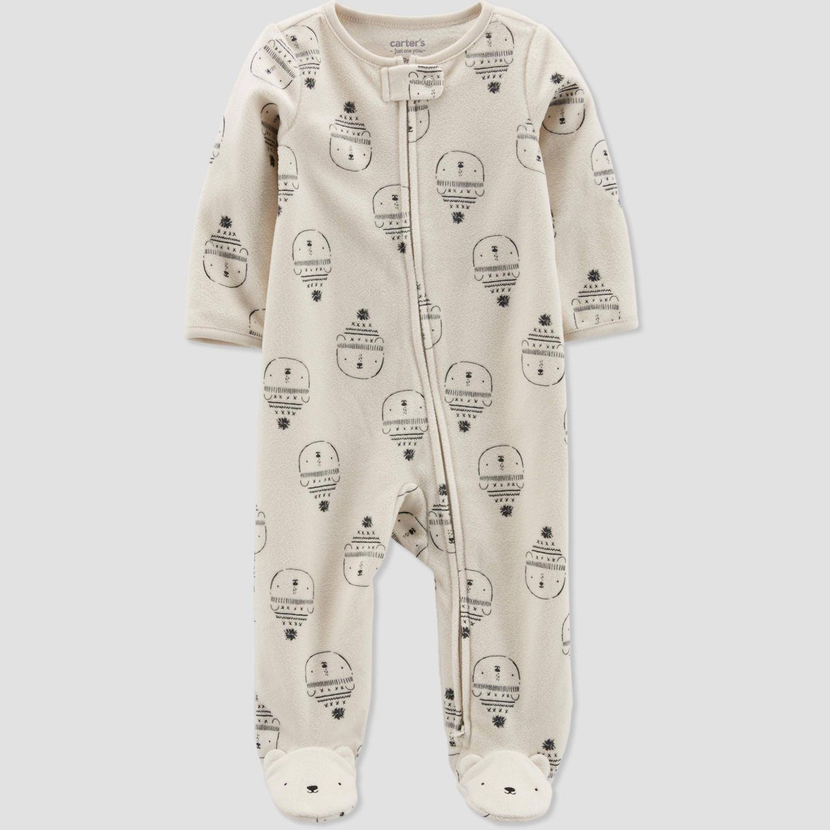 Carter's Just One You®️ Baby Boys' Bear Fleece Footed Pajama - Cream | Target