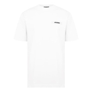 Men'S Plain Cotton Grosgrain Tab T-Shirt | Flannels UK