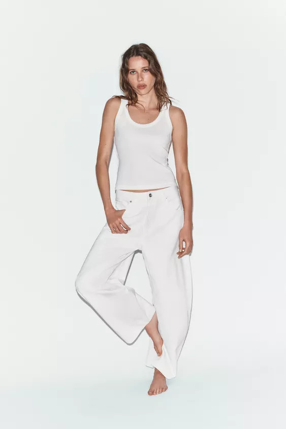 TRF BALLOON MID-WAIST JEANS | Zara UK