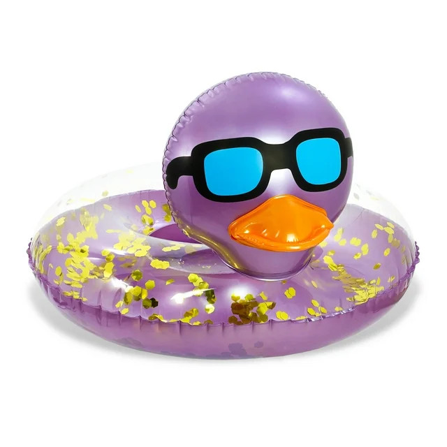 POZA Inflatable Duck Pool Float Tube - Heavy Duty Vinyl UV Resistant Confetti Pool Duck Floatie, ... | Walmart (US)