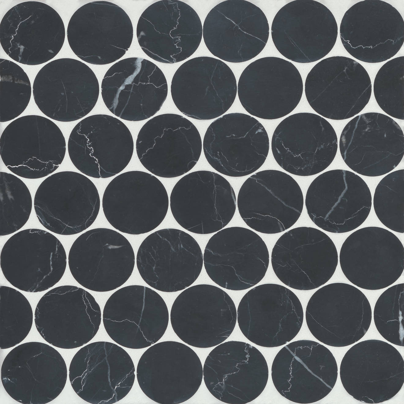 Monet Honed Marble Mosaic 10 Tile in Nero Marquina | Bedrosians Tile and Stone