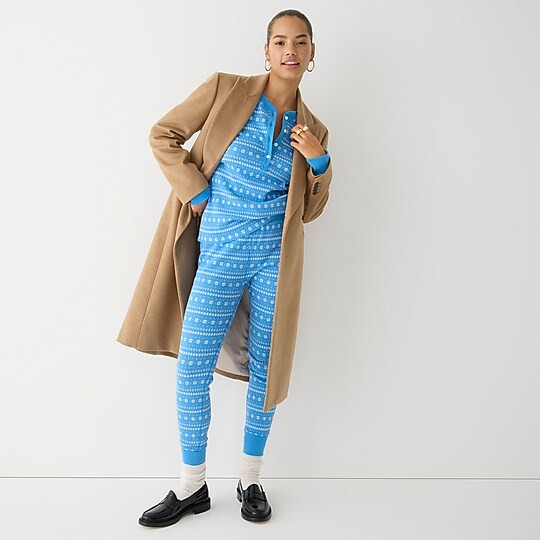 Waffle henley pajama set in Fair Isle | J. Crew US