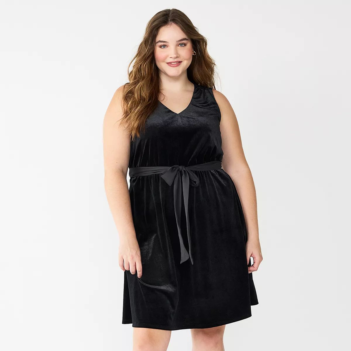 Plus Size DRAPER JAMES RSVP™ Sleeveless Knot-Waist Velvet Dress | Kohl's