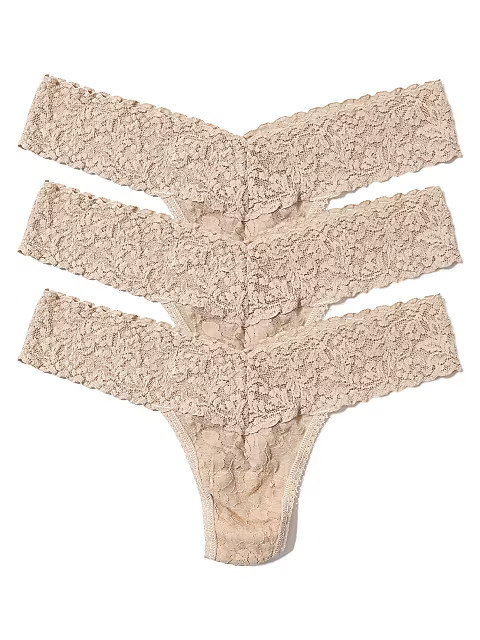 3-Pack Lace Low-Rise Thongs | Saks Fifth Avenue