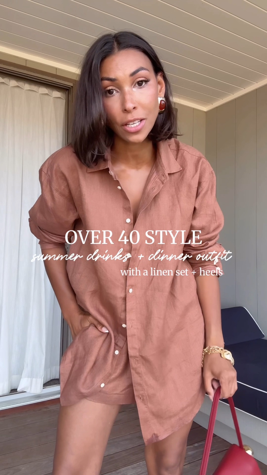 Over 40 Style, summer drinks and dinner outfit with the linen set and heels✨

#LTKOver40