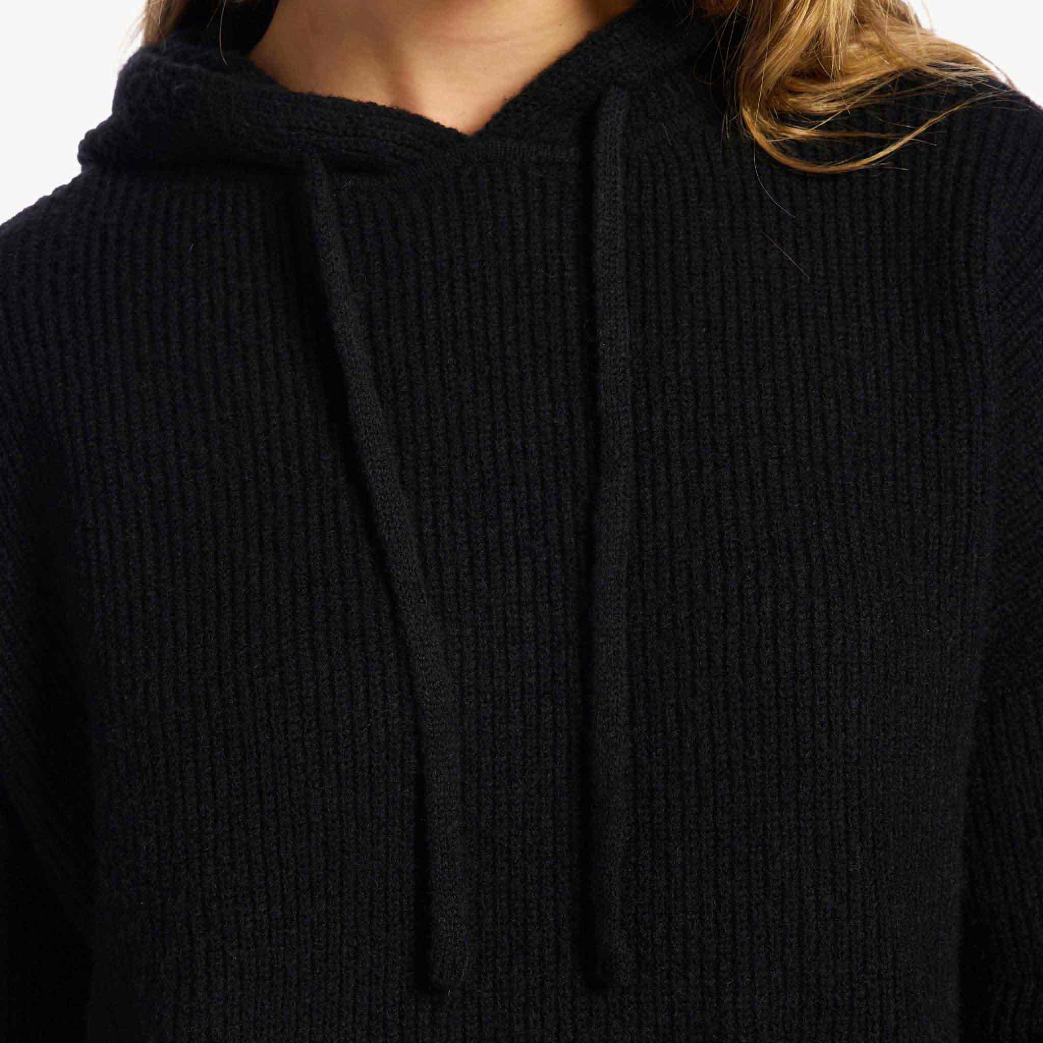 Cozy Knit Ribbed Sweater Hoodie | Charcoal | Nuuds US