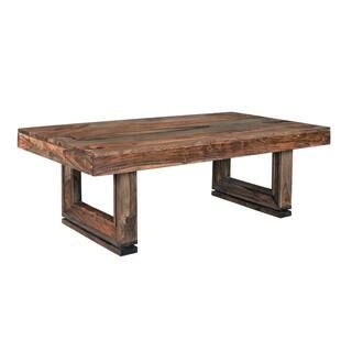 Coast to Coast 54 in. Brownstone Nut Brown Large Rectangle Wood Coffee Table 98237 - The Home Dep... | The Home Depot