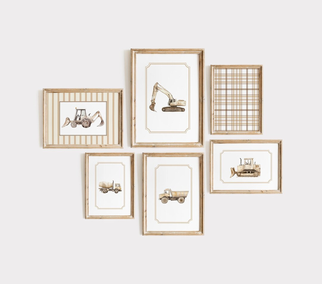 Construction Vehicle Wall Art, Digger Trucks Boy Room Prints, Construction Nursery Decor, Playroo... | Etsy (US)