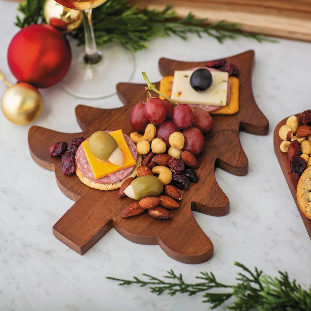8" x 10" Personal Christmas Tree-Shaped Wooden Charcuterie Board | Oriental Trading Company