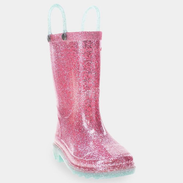 Western Chief Toddler Girls' Hartley Light-Up Glitter Rain Boots - Pink | Target