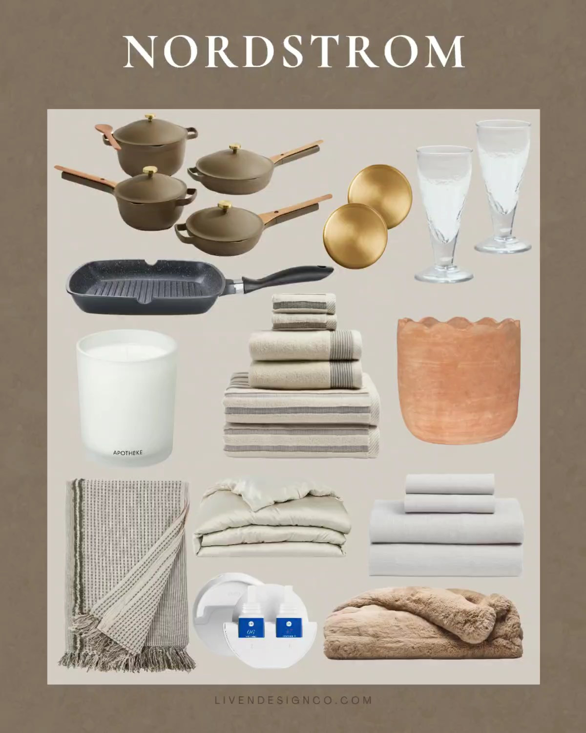 Nordstrom anniversary sale. Bedding. Bath towel set. Cookware. Hammered glasses. Dining. Terracotta planter pot. Home decor. Throw blanket. Candle. Pura. Home fragrance. Brass coasters. Quilt. Duvet. Our Place cookware set

#LTKSeasonal #LTKSaleAlert #LTKHome