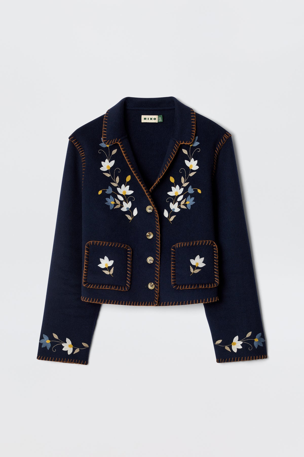 Sunday - Petal Embroidery Navy | Rixo