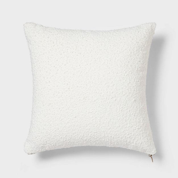 Woven Boucle Square Throw Pillow with Exposed Zipper - Threshold™ | Target