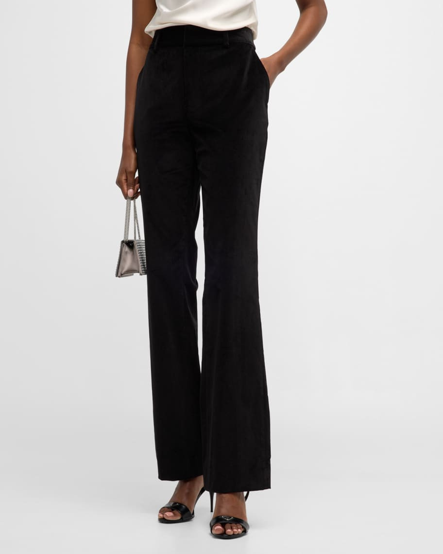 Kerry Straight-Leg Chenille Velvet Pants | Neiman Marcus