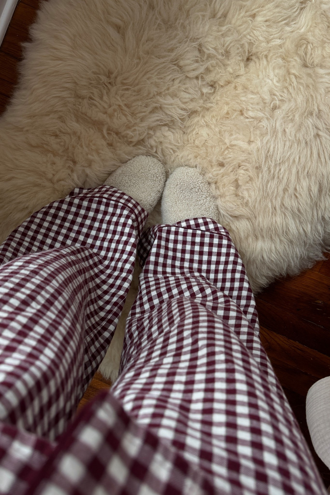 Linking my gingham holiday PJs and fave comfy sippers! Ordered a large in the PJs cause I love them oversized 