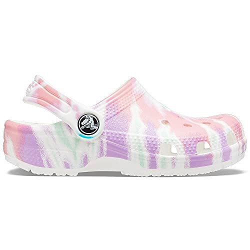 Crocs Unisex Child Classic Tie Dye Clog, Fresco/Multi, 1 Little Kid | Amazon (US)