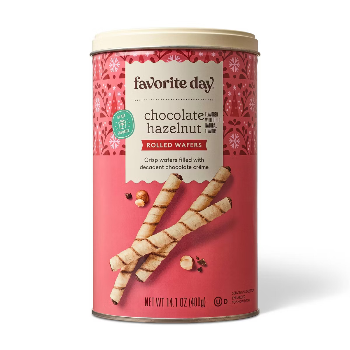 Christmas Chocolate Hazelnut Rolled Wafers - 14.1oz - Favorite Day™ | Target