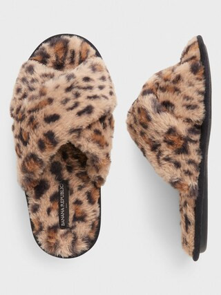 Faux-Fur Crossover Slipper | Banana Republic Factory