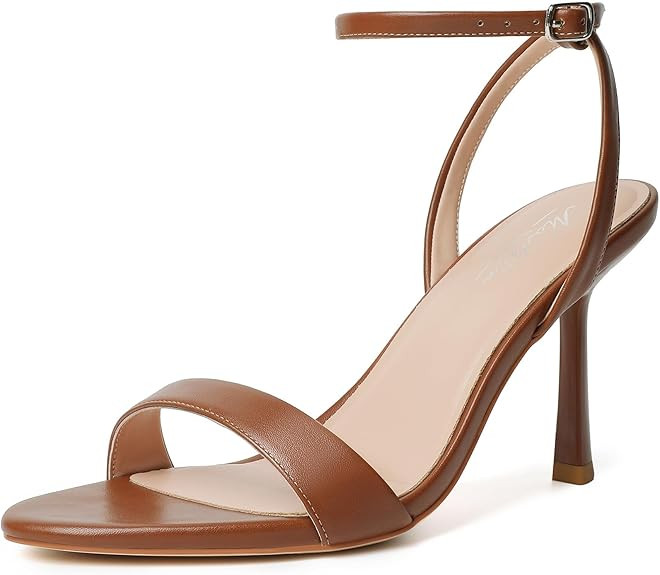Mostrin Heels for Women Strappy Lace Up Ankle Strap Heels Pointed Open Toe Stiletto High Heeled S... | Amazon (US)