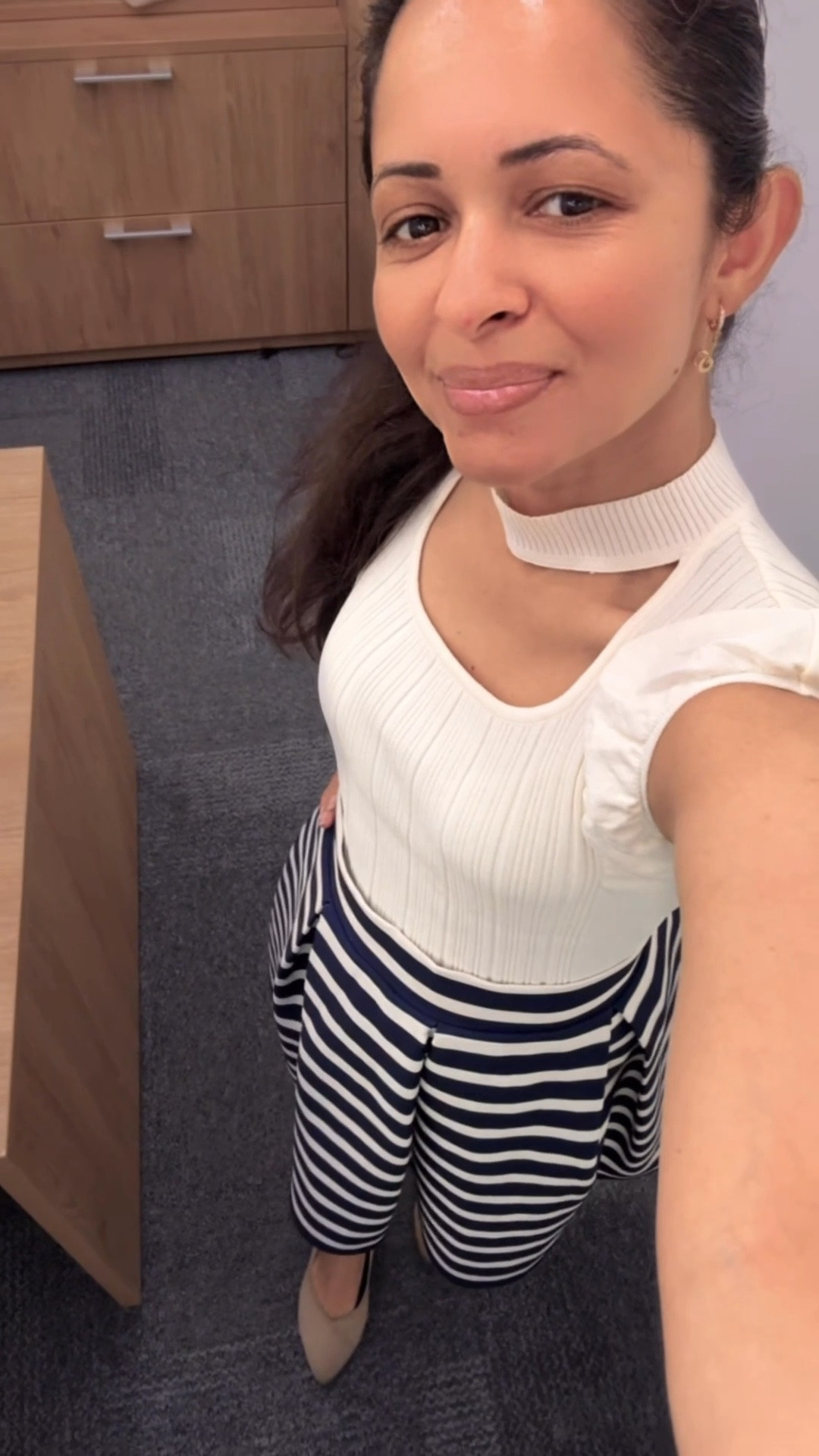 Office wear 
Work outfit 
Striped skirt
Office style 
Work outfit ideas 
Work attire 
Amazon earrings 

#LTKWorkwear #LTKFindsUnder50 #LTKSummerEdit