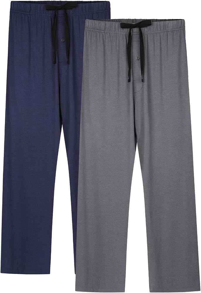 BAMBOO COOL Mens Pajama Pants Sleep Lounge Bottoms Soft Comfy Pj Pant Sleepwear with Pockets 2 Pa... | Amazon (US)