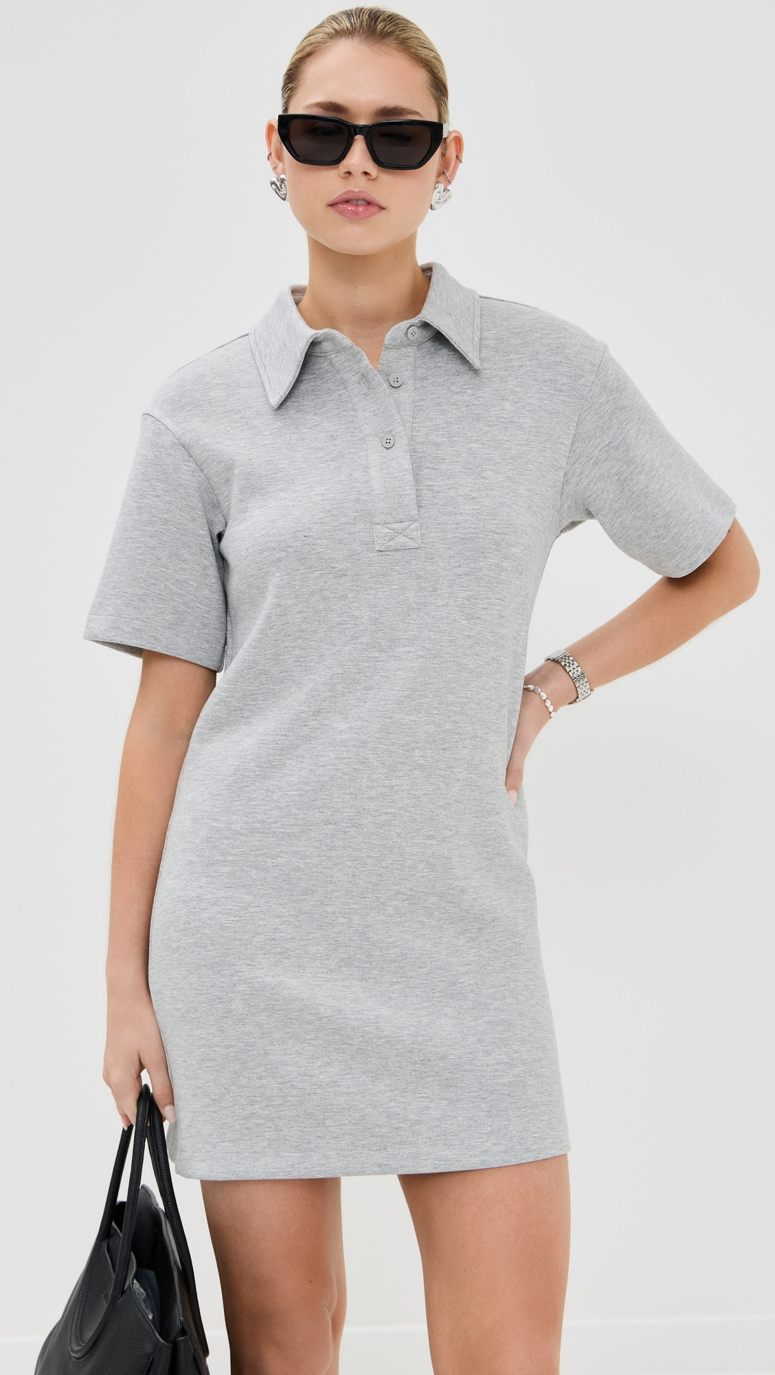LE BOP Solene Polo Dress Heather Grey XL | Shopbop