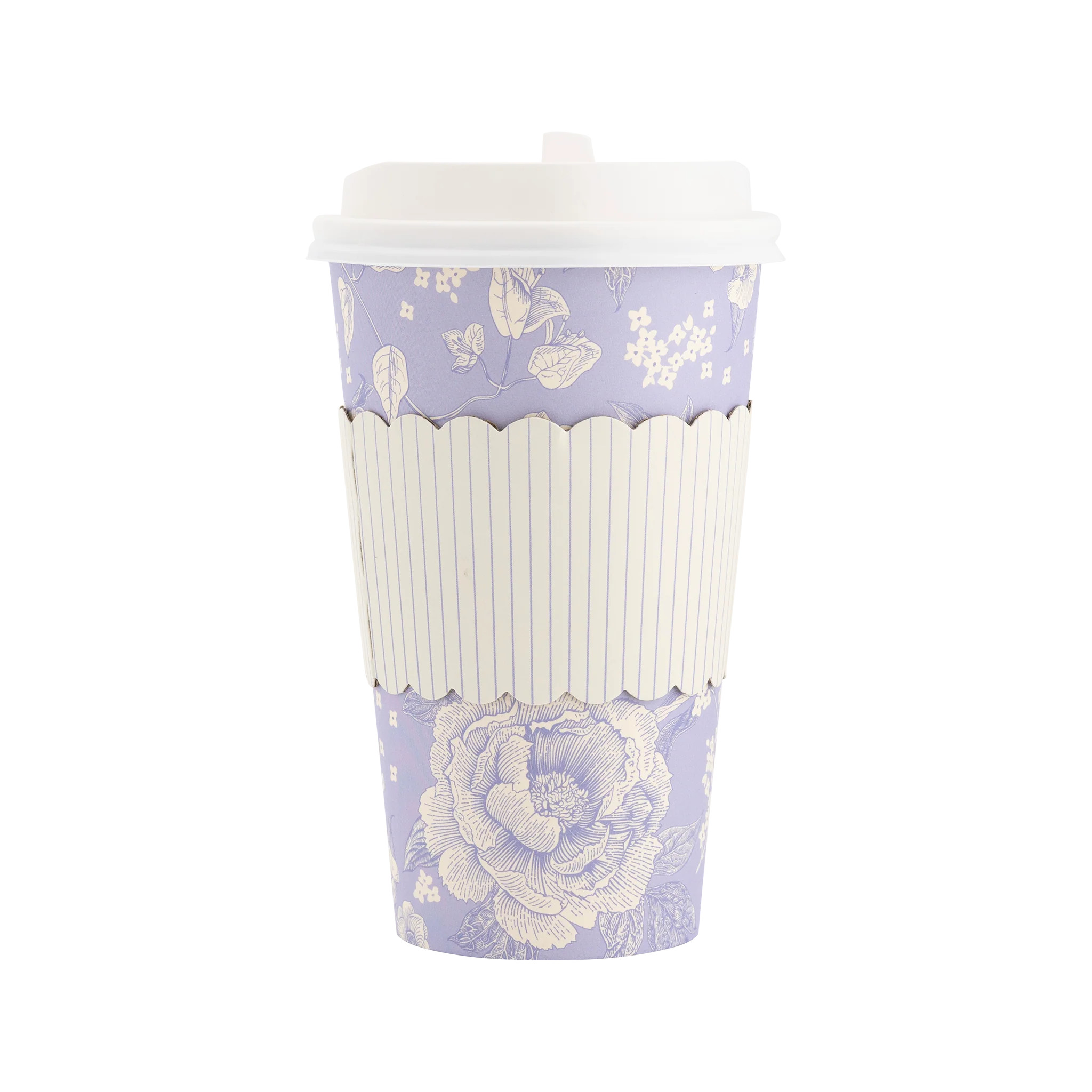 Blue Pinstripe Floral To-Go Cup | My Mind's Eye