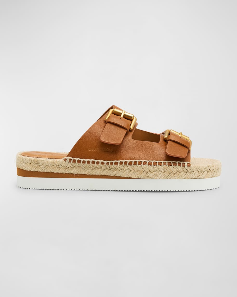 See by Chloe Glyn Dual-Buckle Espadrille Sandals | Neiman Marcus