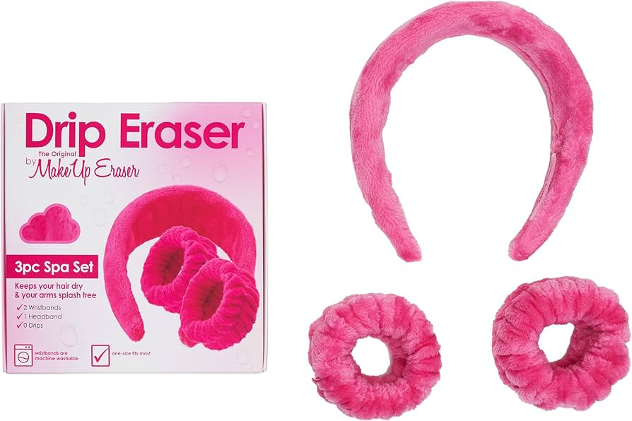 MakeUp Eraser Drip Eraser by The Original, Absorbent Headband and Wristbands Collect Water During... | Amazon (US)