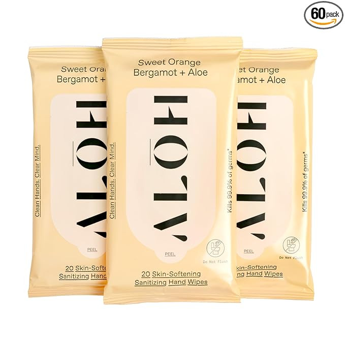 ALŌH Sweet Orange Bergamot + Aloe Sanitizing Hand Wipes - Clean Hands, Clear Mind - On The Go Ha... | Amazon (US)