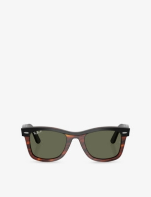 RB2240 Wayfarer Rectangle-Frame Acetate Sunglasses | Selfridges